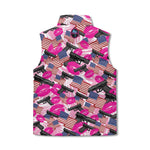 Load image into Gallery viewer, The Patriot Barbie Stand Collar Zip Up Puffer Vest
