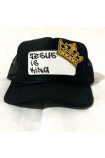 Load image into Gallery viewer, Jesus is King patch trucker hat
