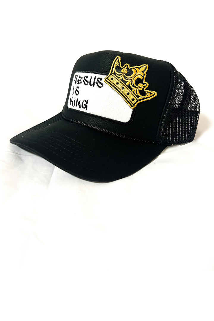 Jesus is King patch trucker hat