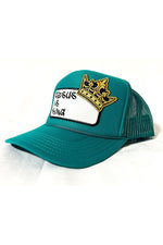 Load image into Gallery viewer, Jesus is King patch trucker hat
