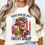 Load image into Gallery viewer, Make 4th of July Great again Comfort Colors Tshirt or District Crewneck Sweatshirt
