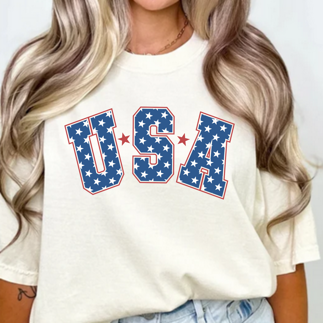 USA Comfort Colors Tshirt or District Crewneck Sweatshirt