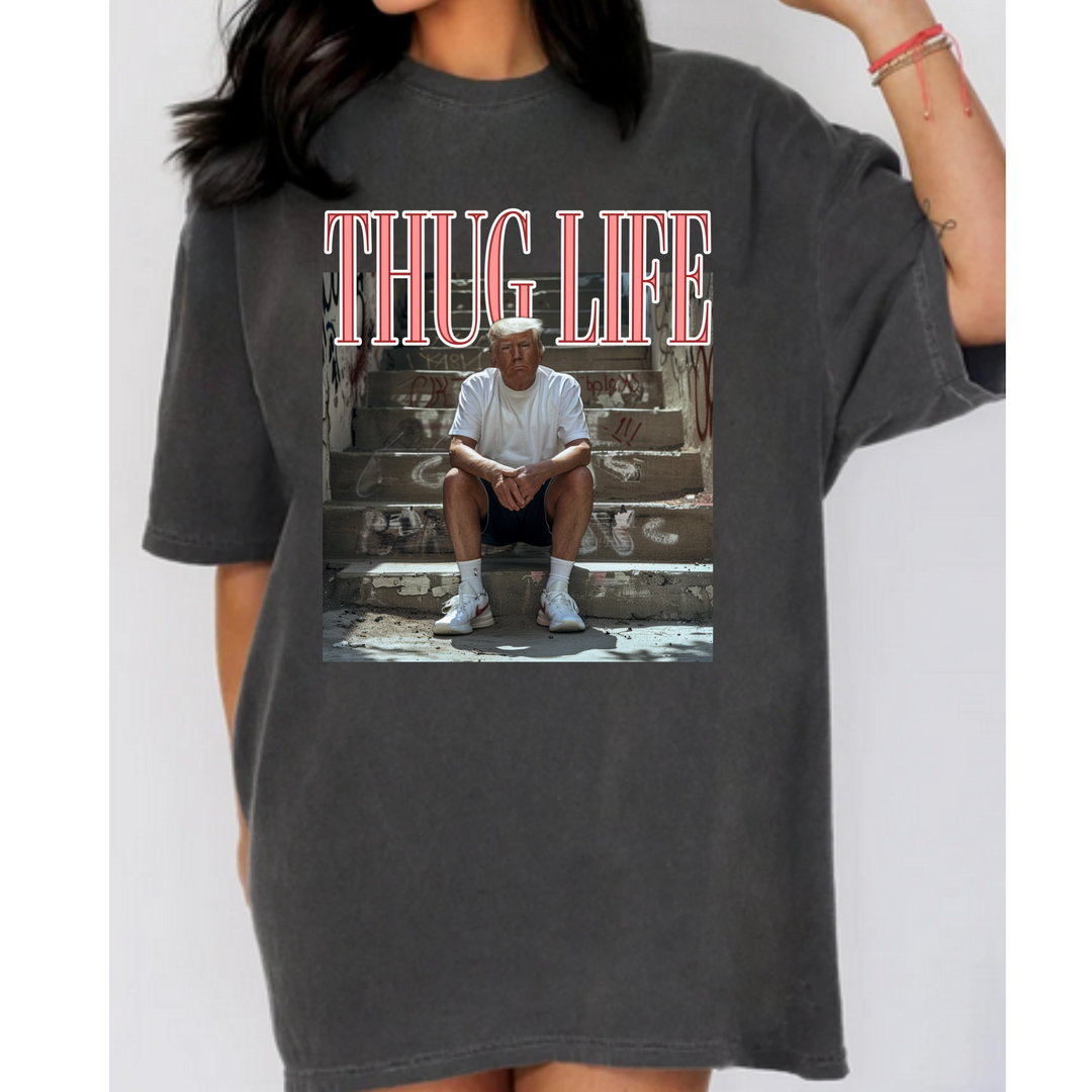 Thug Life Comfort Colors Tshirt or District Crewneck Sweatshirt