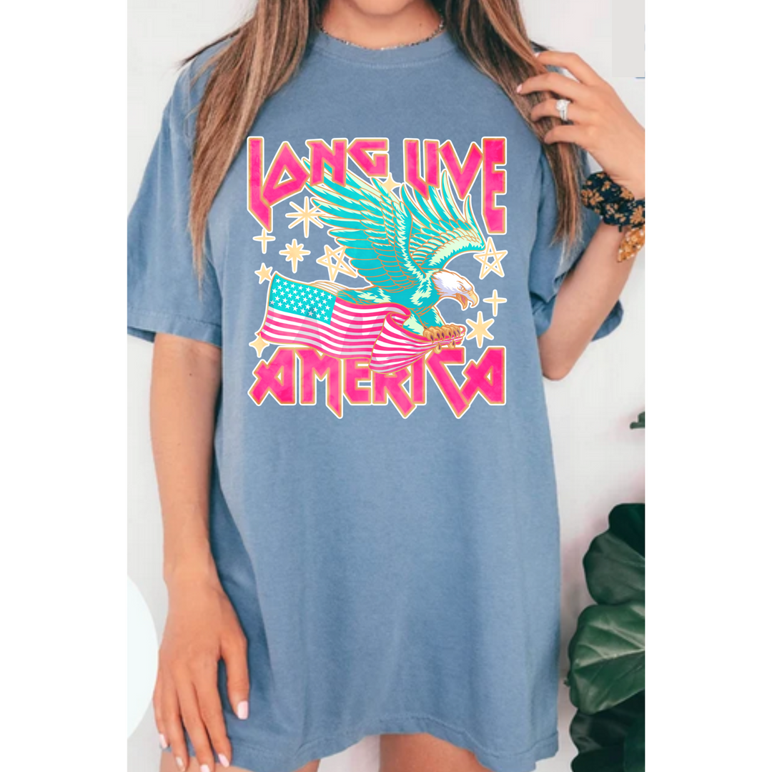 Long live America Comfort Colors Tshirt or District Crewneck Sweatshirt