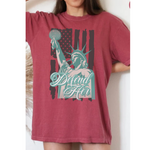 Load image into Gallery viewer, Defend her Staute of Liberty Comfort Colors Tshirt or District Crewneck Sweatshirt
