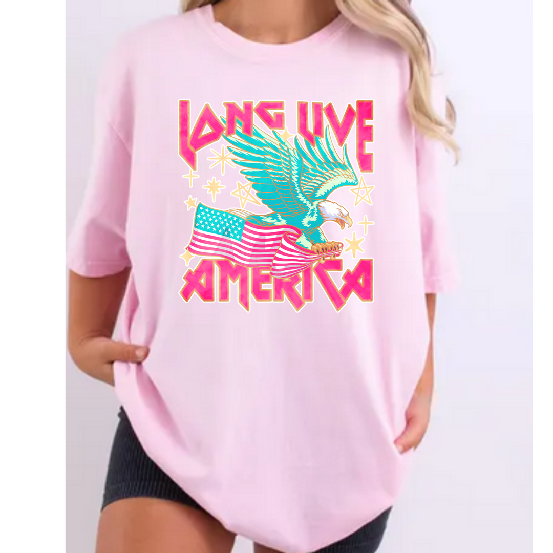 Long live America Comfort Colors Tshirt or District Crewneck Sweatshirt