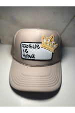 Load image into Gallery viewer, Jesus is King patch trucker hat
