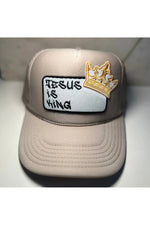 Load image into Gallery viewer, Jesus is King patch trucker hat
