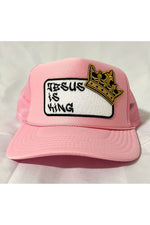 Load image into Gallery viewer, Jesus is King patch trucker hat
