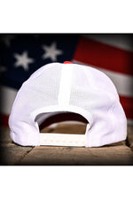 Load image into Gallery viewer, Freedom Eagle Red White &amp; Blue Trucker Hat
