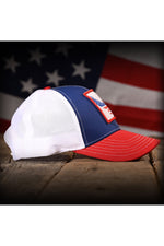 Load image into Gallery viewer, Freedom Eagle Red White &amp; Blue Trucker Hat
