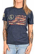 Load image into Gallery viewer, Women&#39;s 2A Betsy Ross Flag Patriotic Boyfriend Fit T-Shirt
