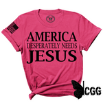 Load image into Gallery viewer, AMERICA DESPERATLEY NEEDS JESUS Tee
