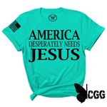 Load image into Gallery viewer, AMERICA DESPERATLEY NEEDS JESUS Tee
